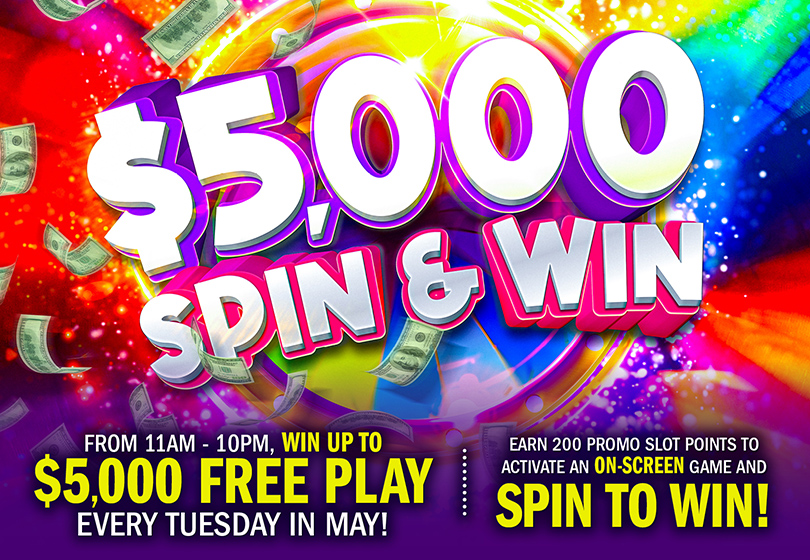 Spin and win your way up to $5,000 Free Play each week at Tulalip Bingo & Slots!