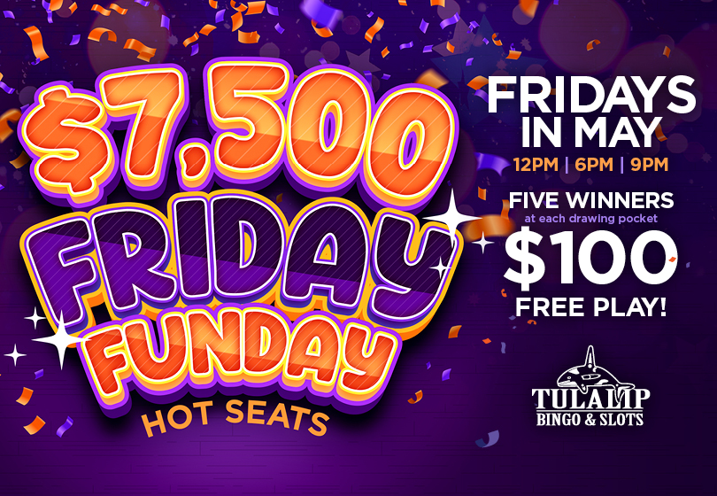 Just play your favorite slots and win $100 Free Play at Tulalip Bingo & Slots!